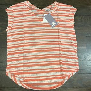 Splendid Marina Stripe Boxy Top, X-Small, NWT